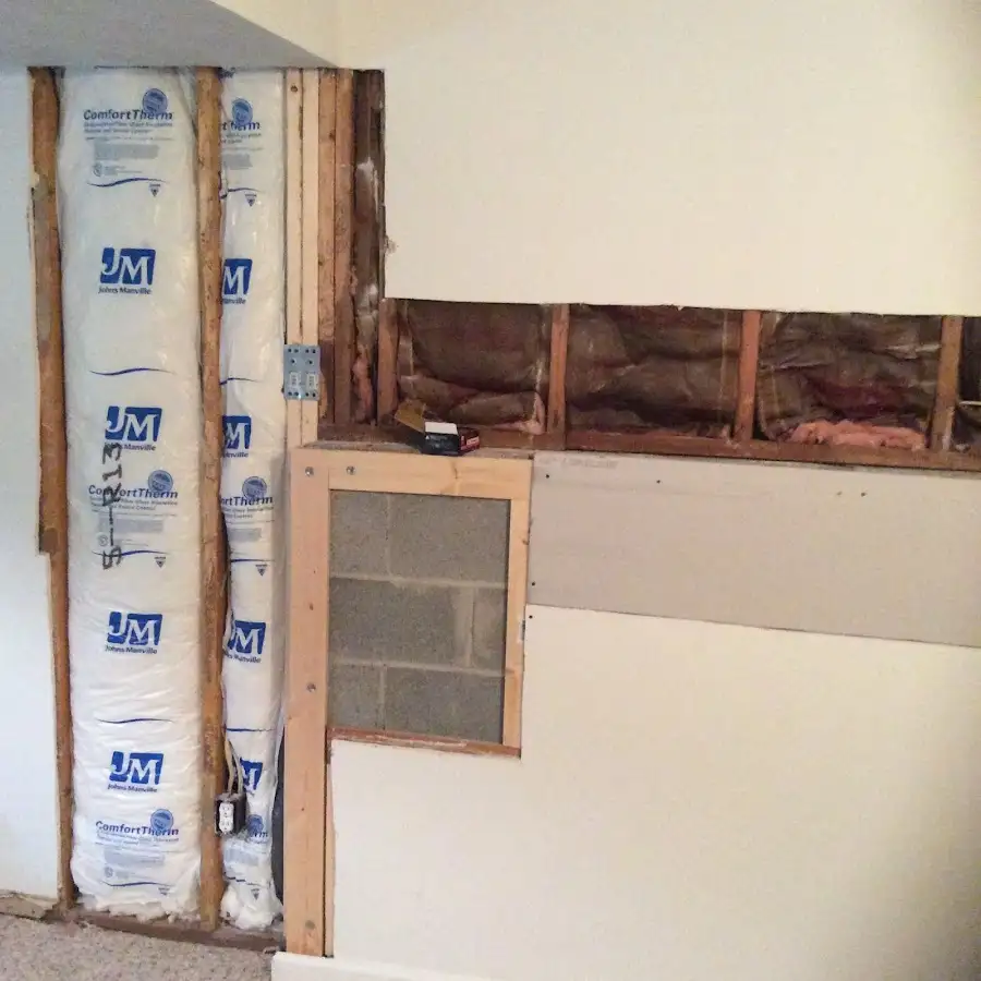 Wall insulation replacement during Basement Flood Cleanup in Tuckahoe